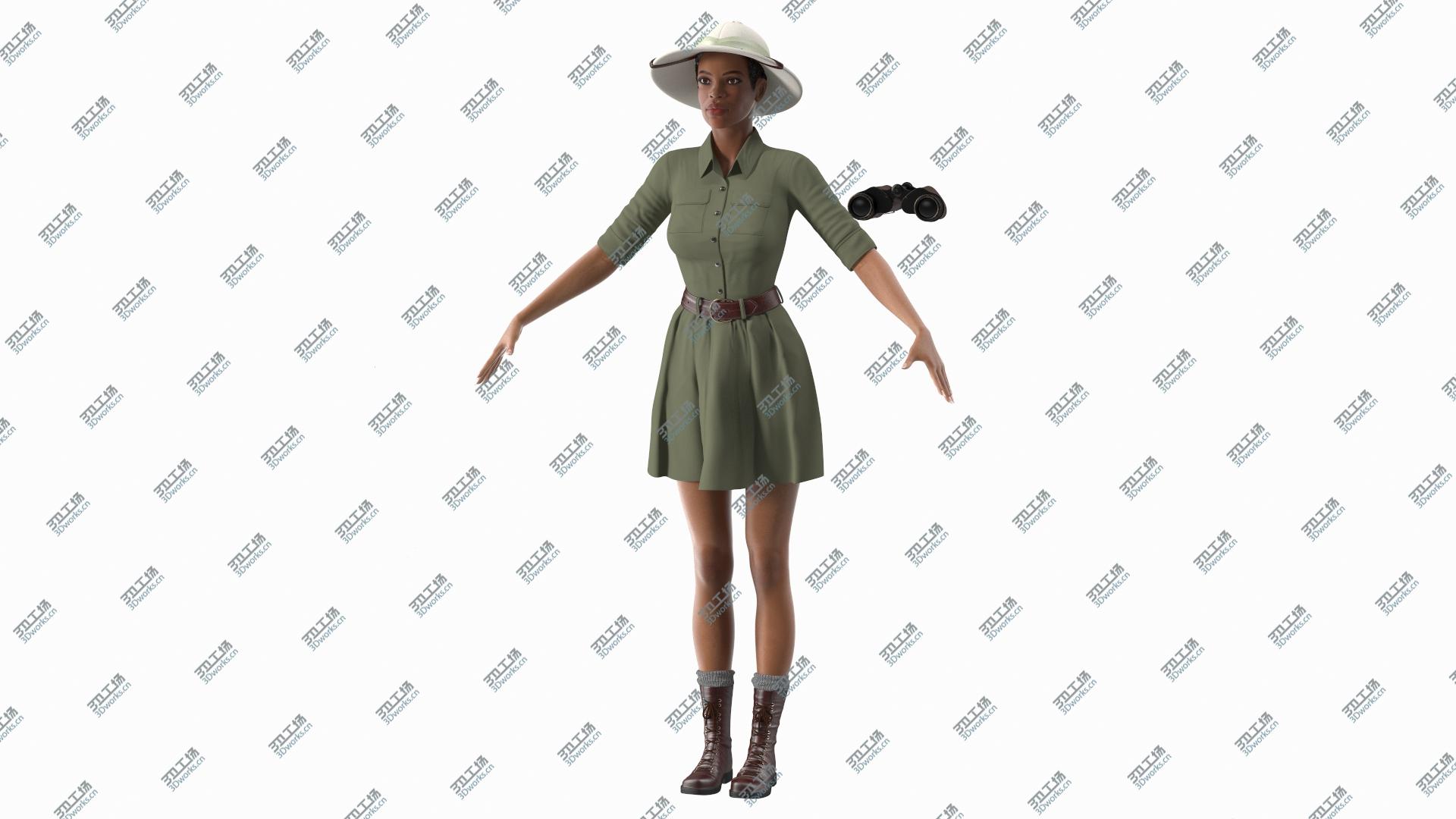 images/goods_img/202104093/Light Skin Black Woman Explorer T Pose 3D model/3.jpg